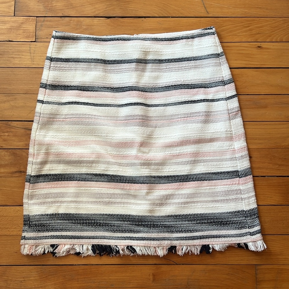 LOFT outlet pencil skirt - light pink, cream, and navy stripe
